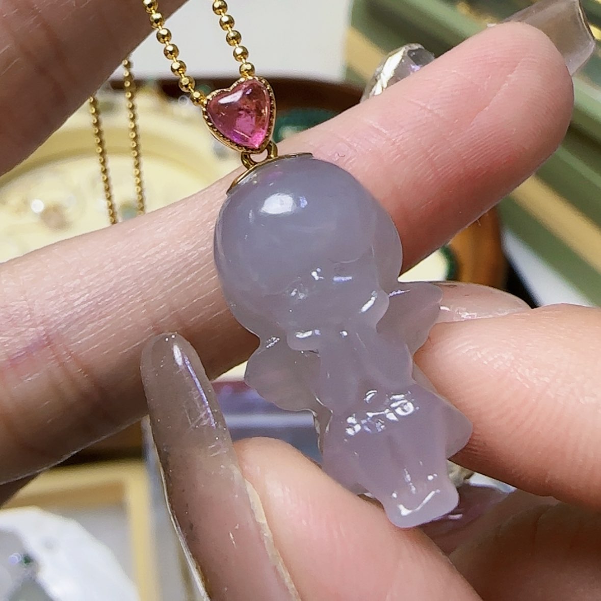 【闪购商品】和田玉吊坠18K金镶嵌