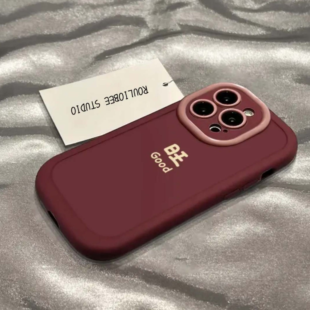 酒红色文字旺苹果15promax手机壳iPhone14Pro/13/12/11全包xsmax