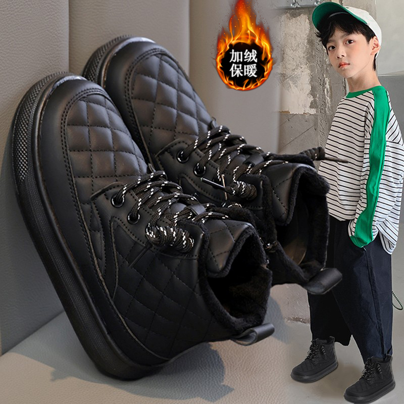 品牌品牌童鞋男童2022新款秋冬儿童雪地靴加绒保暖棉鞋中大童男孩