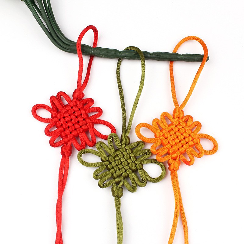 5号线6盘结中国结挂件小装饰 民族风diy手工穿铜钱平安扣吉祥挂饰