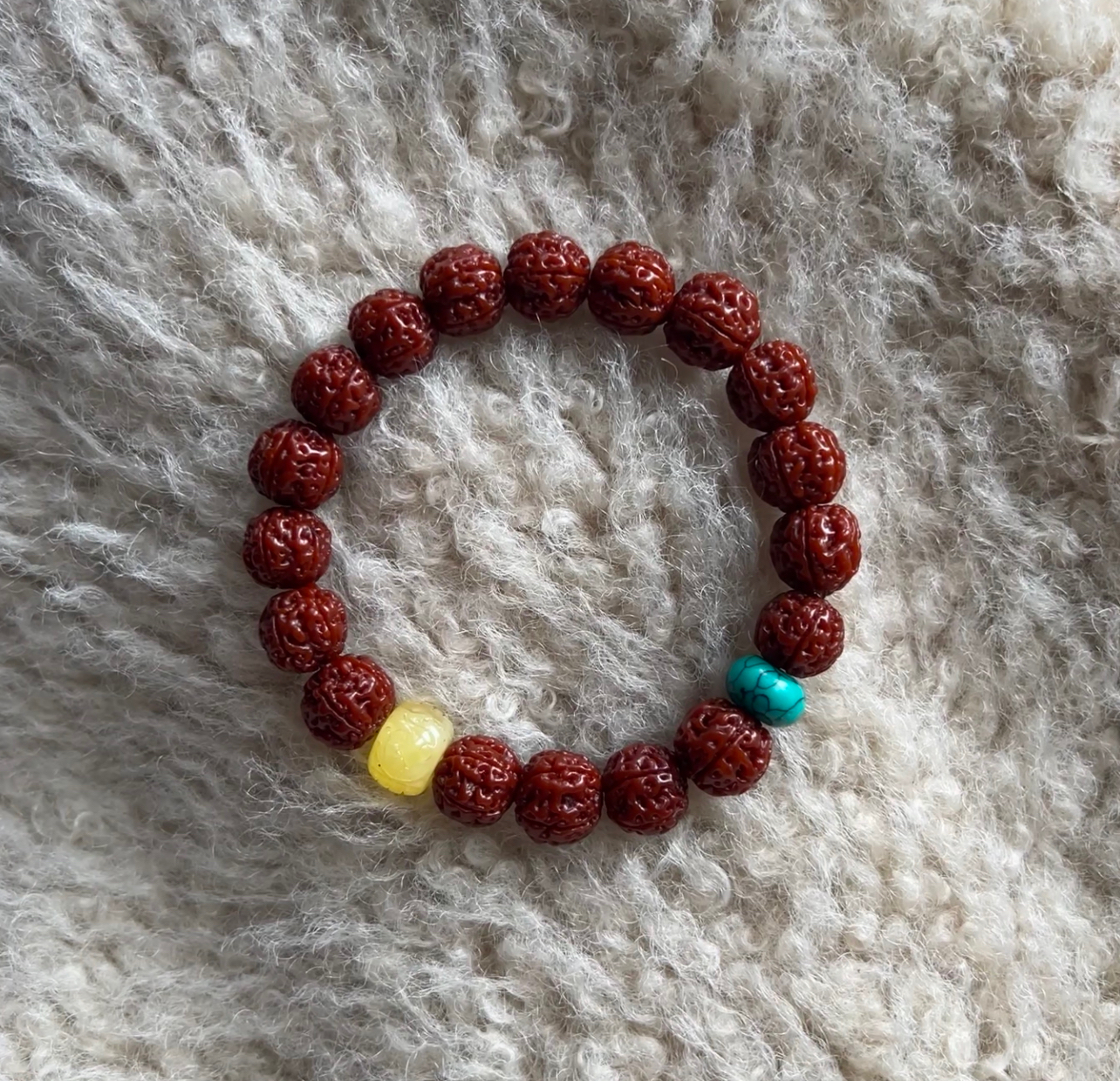 11mm小金刚男女手串五瓣红皮单圈
