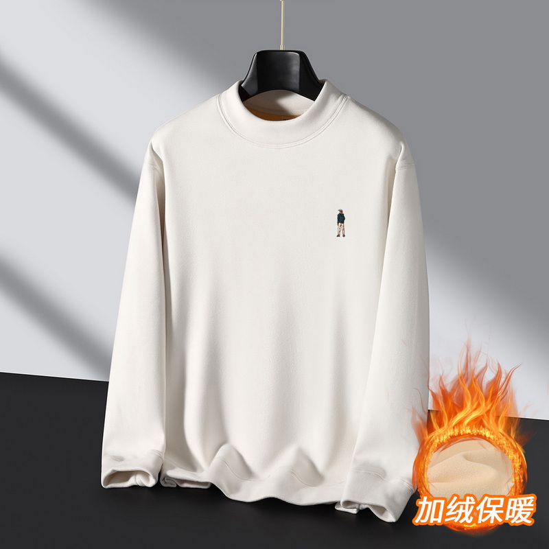 男士高领卫衣秋冬季加绒加厚刺绣休闲百搭潮流保暖半高领青年宽松
