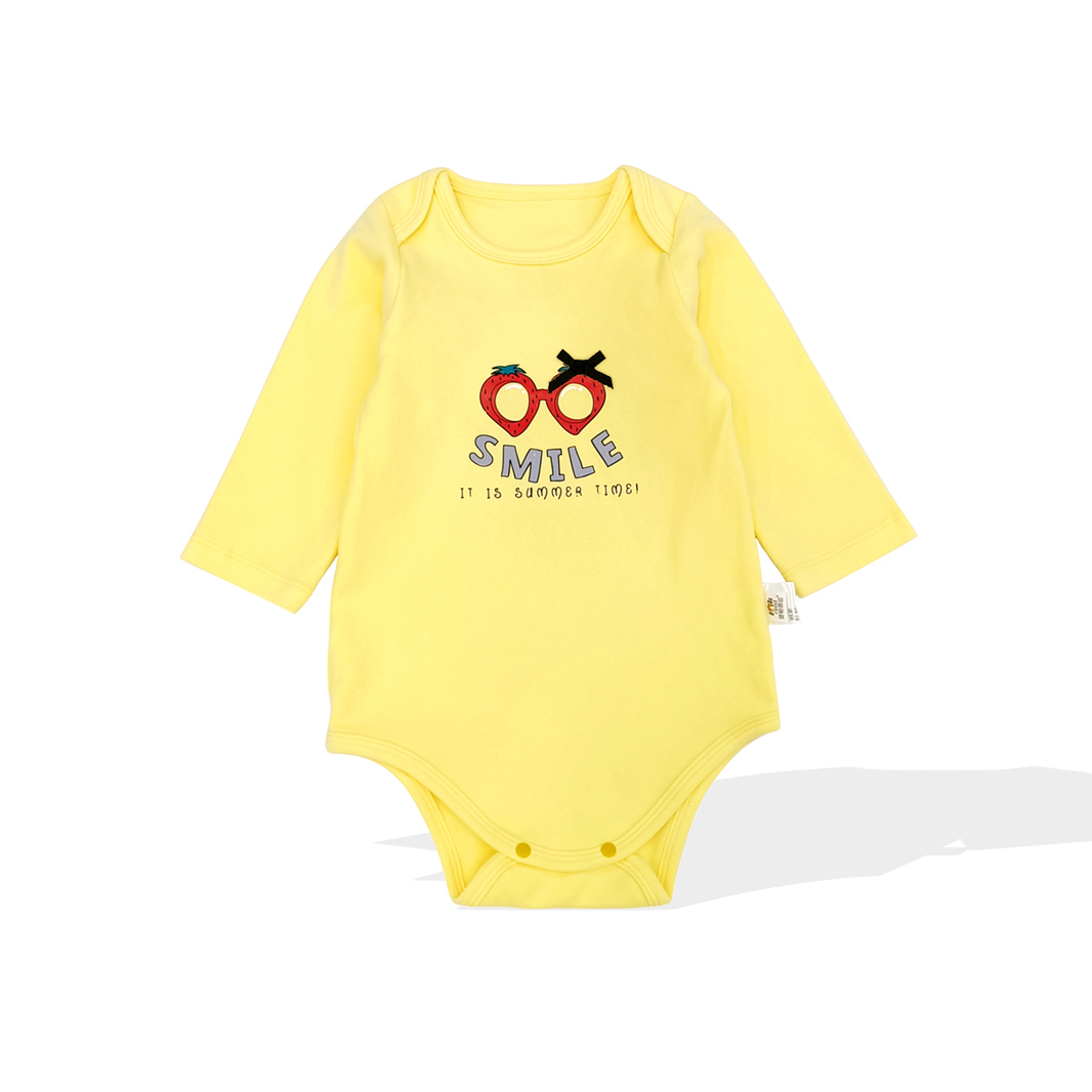 精品童装YG127008女宝宝眼镜卡通长袖单层包屁衣