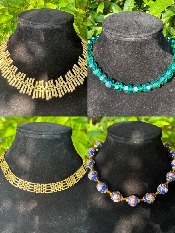 合金合成锆石项链 中古首饰回流项链拍下改价