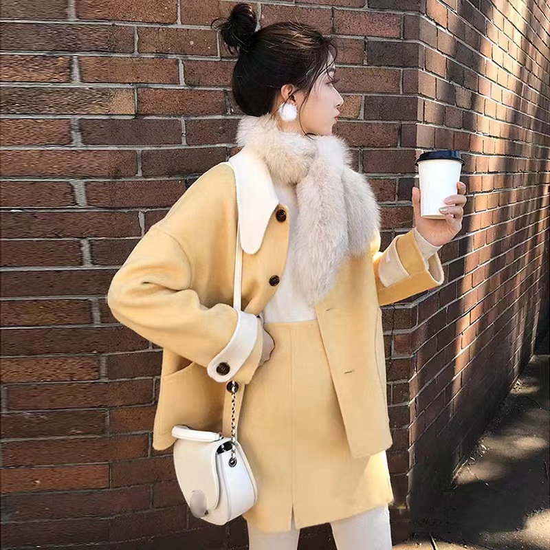 2024年新款秋冬季时尚名媛小香风气质洋气加厚毛呢裙子两件套装女