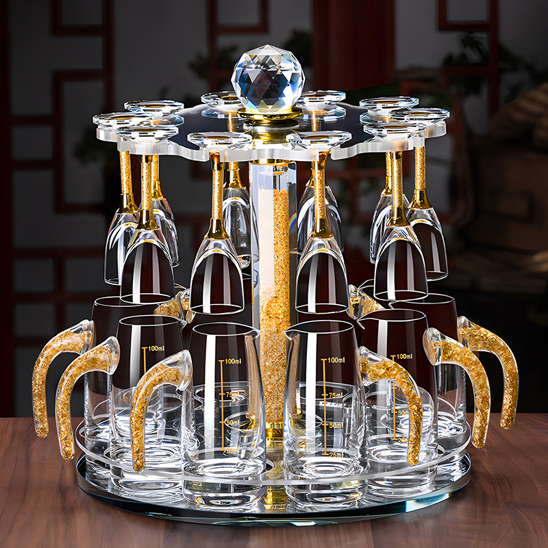 白酒杯分酒器套装水晶玻璃酒具轻奢烈酒杯一口杯中式新款创意