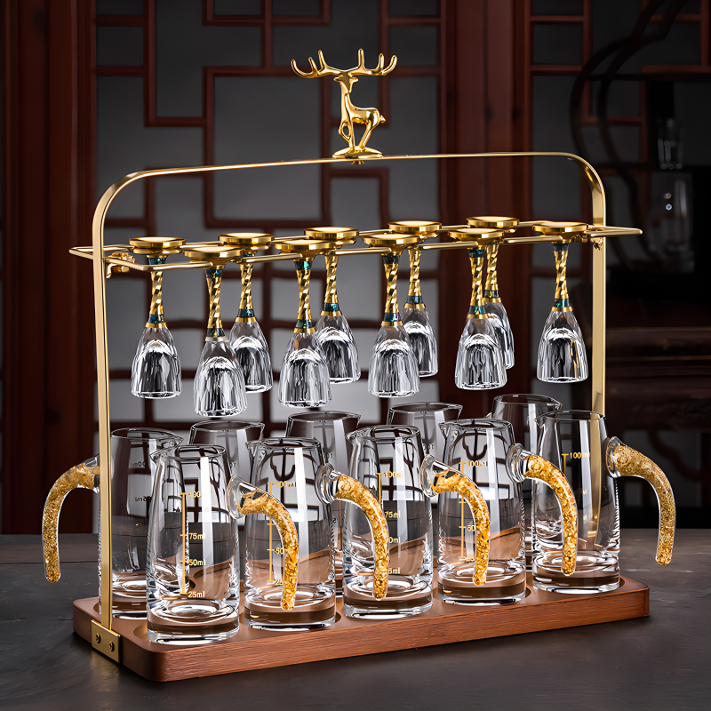 家用白酒分酒器套装高级感小酒杯轻奢中式酒具一口杯无铅创意