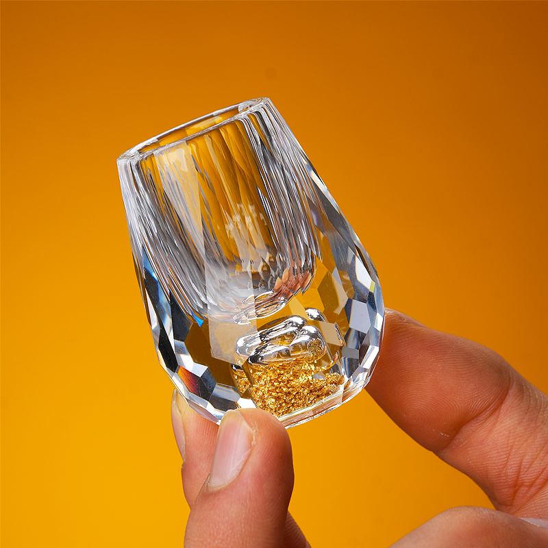 水晶玻璃白酒杯小号烈酒杯一口杯中式创意酒盅家用一两杯饭店用