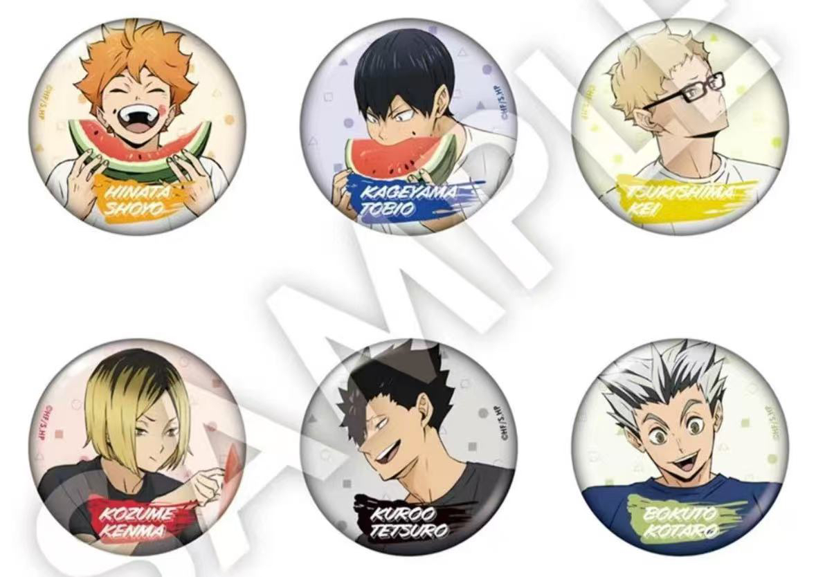 排球少年 711限定 吃西瓜吧唧 徽章收藏盲盒日谷（默认代拆）