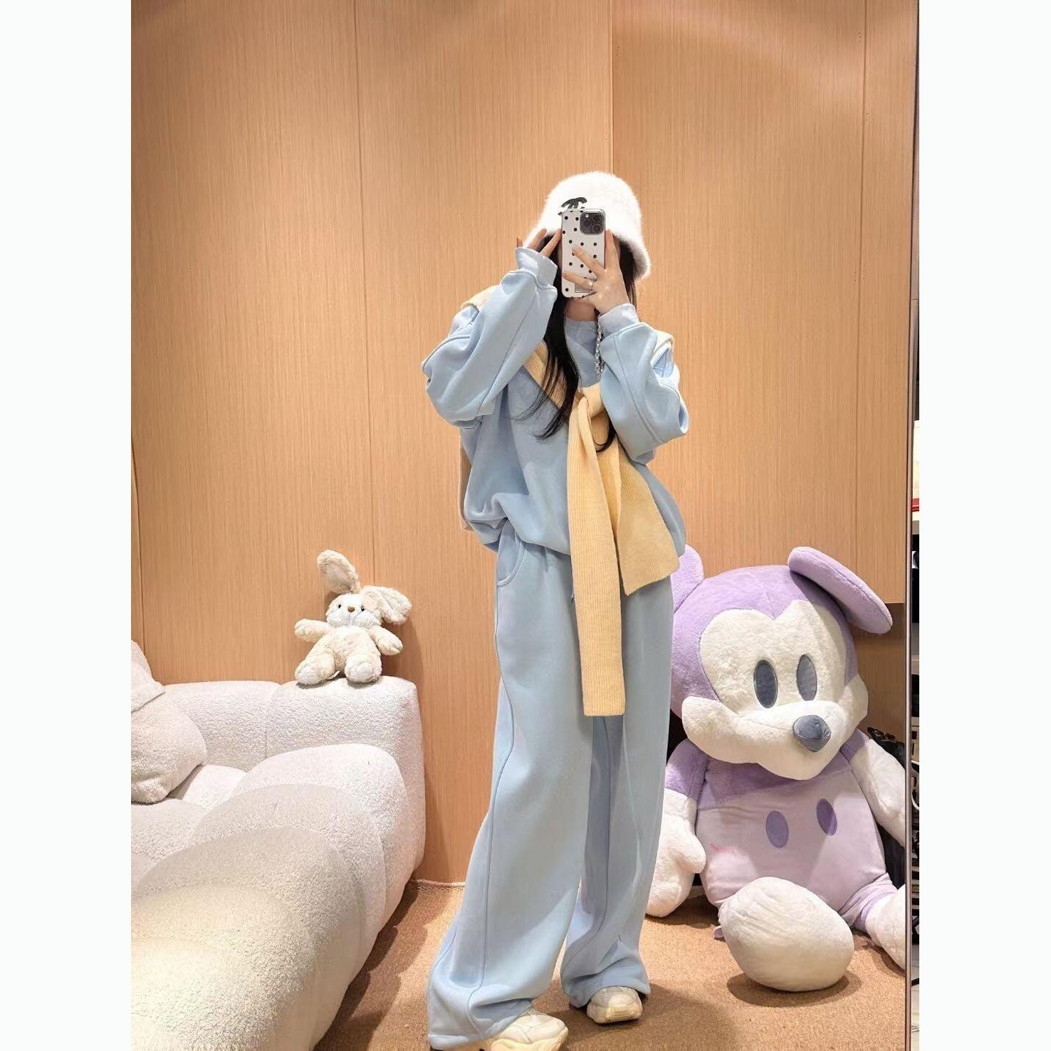 新款秋冬宽松百搭休闲运动套装女韩系慵懒风高级感卫衣卫裤两件套