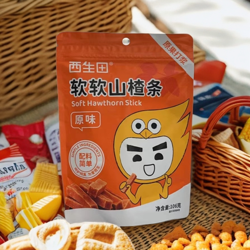 西生田水果条山楂条3袋儿童零食酸甜软糯原汁原味106g