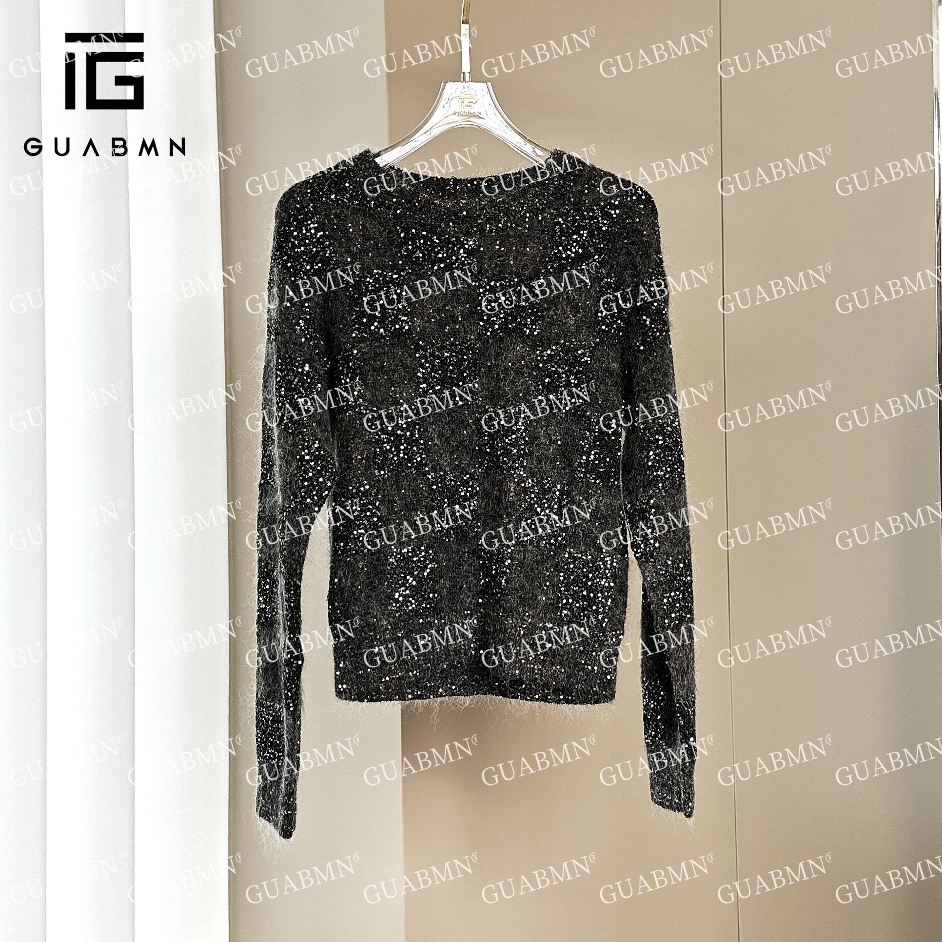 GUABMN2025秋季新款名媛撞色方块毛衣上衣3313