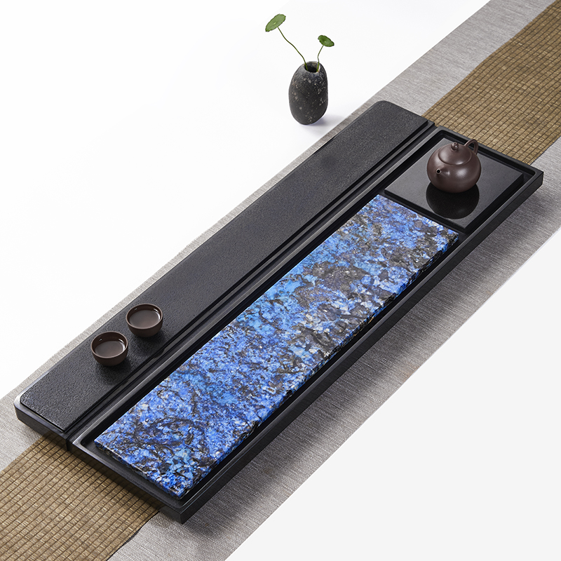 高档乌金石茶盘石盘天然轻奢现代奢石茶板干湿两用大小茶台排水