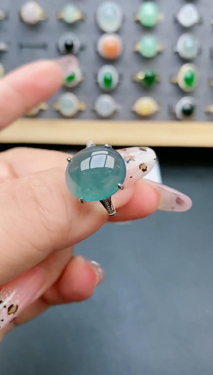 【闪购商品】翡翠戒指银S925镶嵌21321