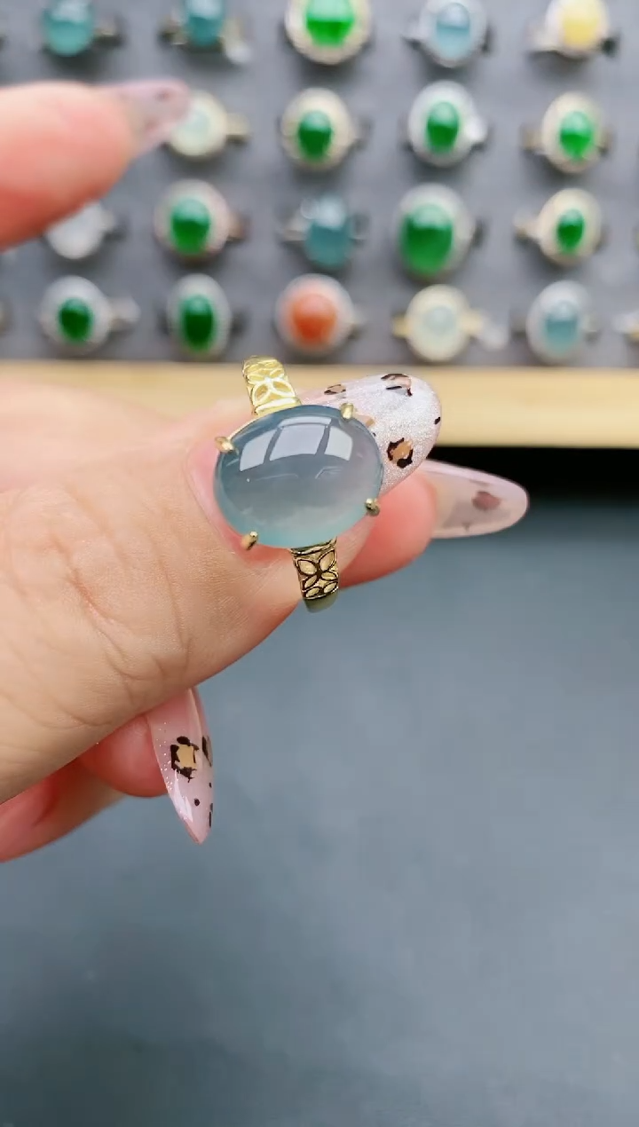 【闪购商品】翡翠戒指银S925镶嵌5860