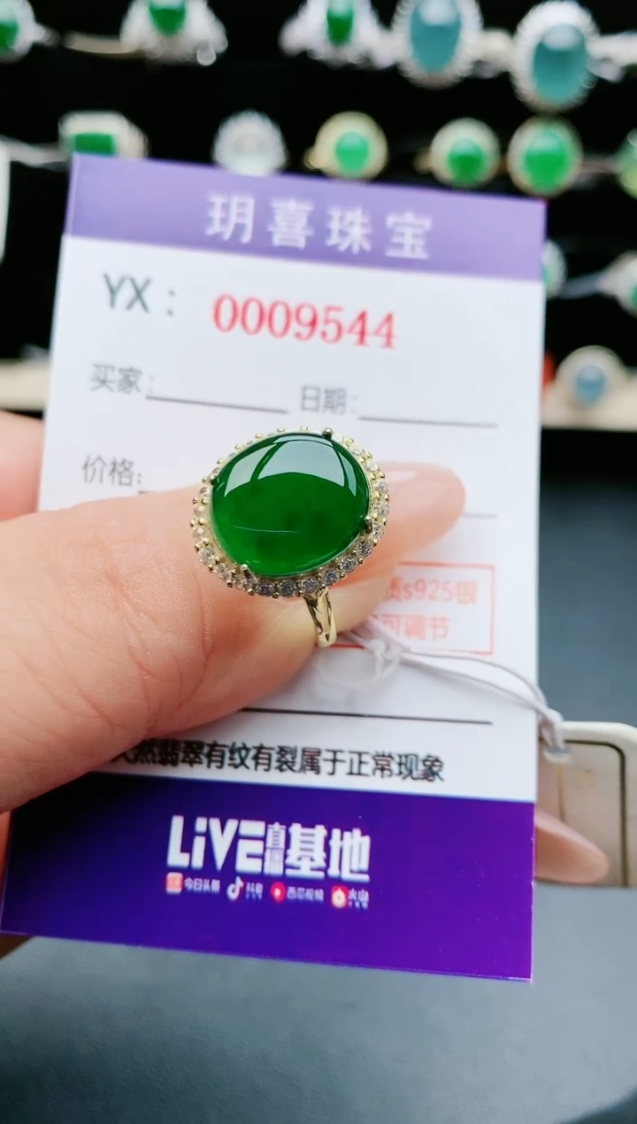 【闪购商品】翡翠戒指银S925镶嵌1