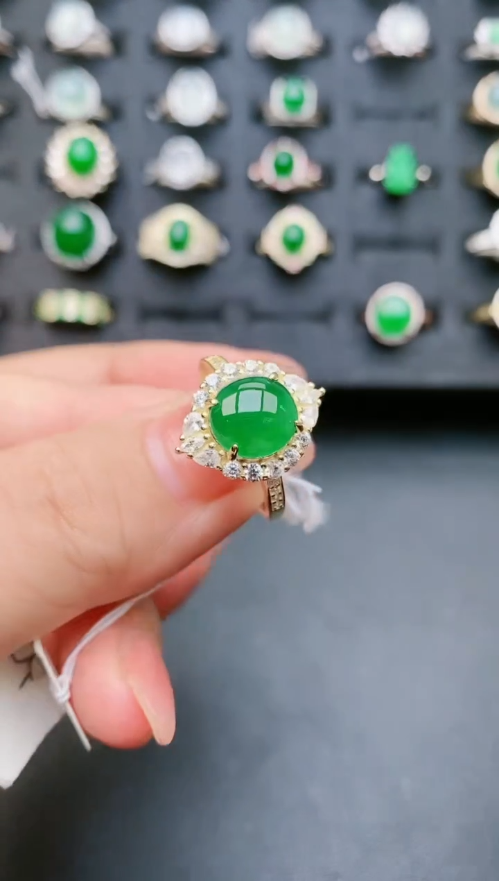 【闪购商品】翡翠戒指银S925镶嵌321321