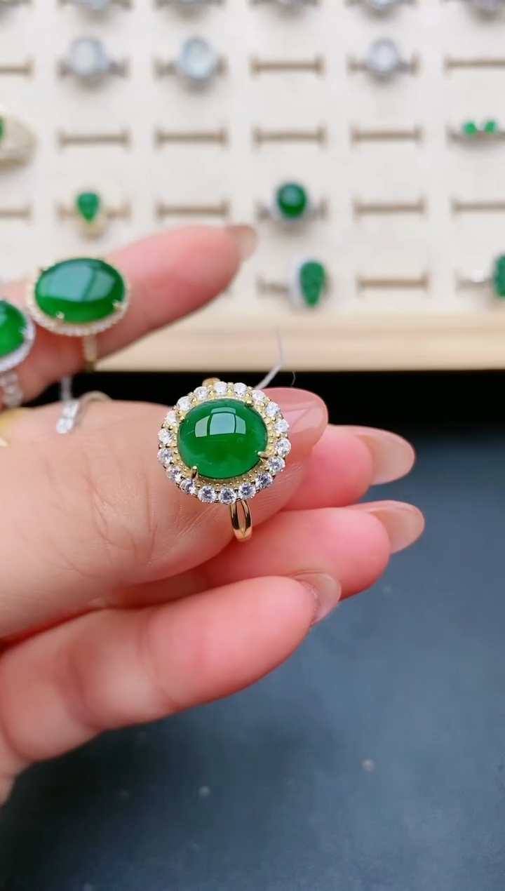 【闪购商品】翡翠戒指银S925镶嵌321321
