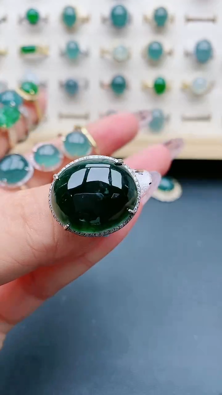【闪购商品】翡翠戒指银S925镶嵌321321