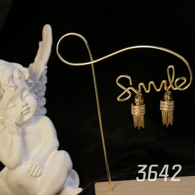 3642 耳钉复古简约金色时尚 原创设计~耳饰耳钉
