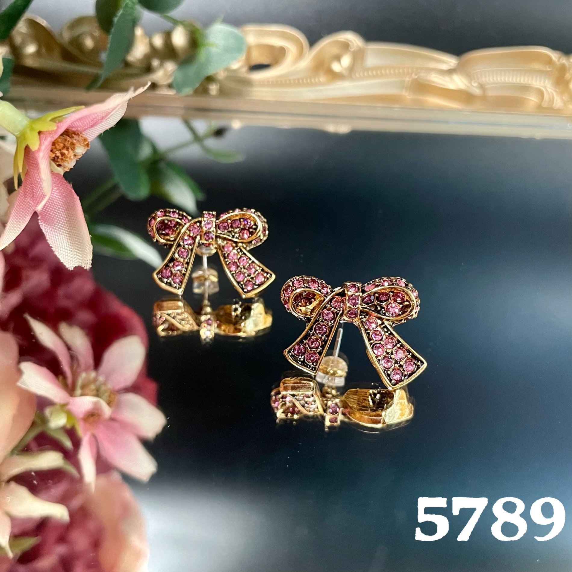 设计师款气质优雅蝴蝶结耳饰-5789