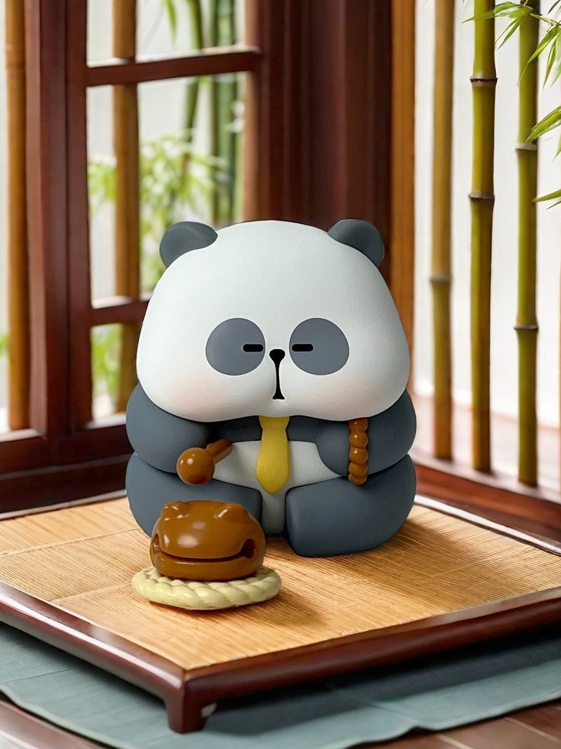 MR.PA耙老师打工日记系列盲盒潮玩手办可爱大熊猫实物隐藏玩法