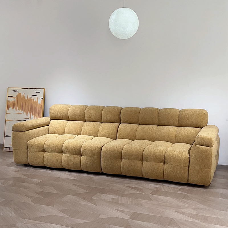 邦磊BANGLEI直播奶油风云朵中古布艺高背法式直排棉花糖沙发复古