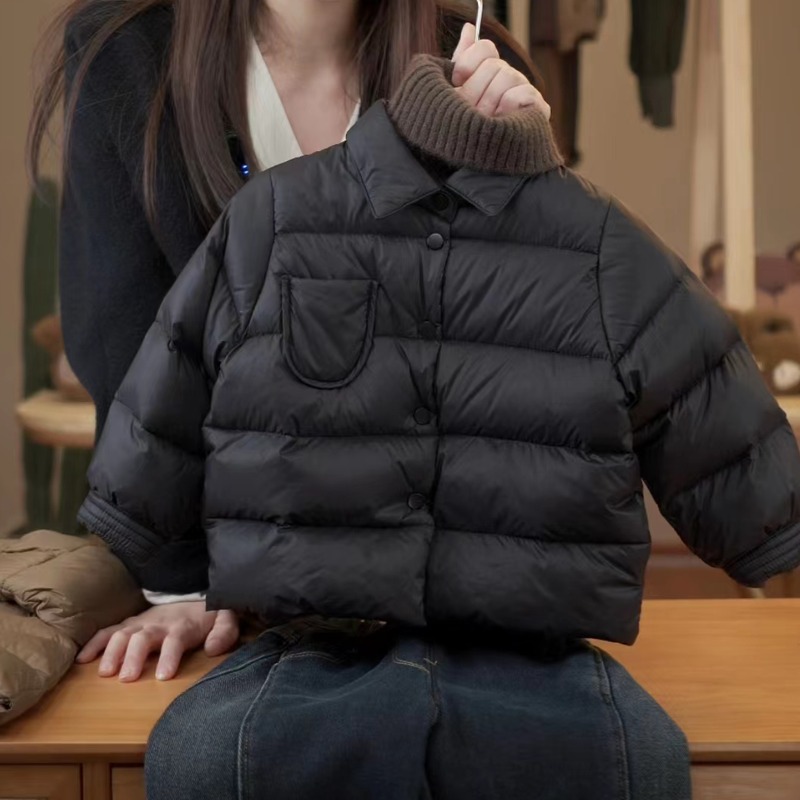 儿童轻薄羽绒服男童女童休闲秋冬外套中小童保暖冬装宝宝加厚内胆