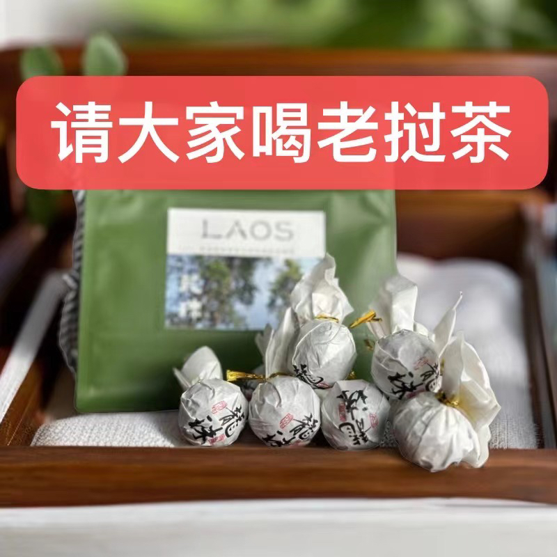 saochan老挝原始森林古树手工生茶龙珠100克品鉴装（约12颗）