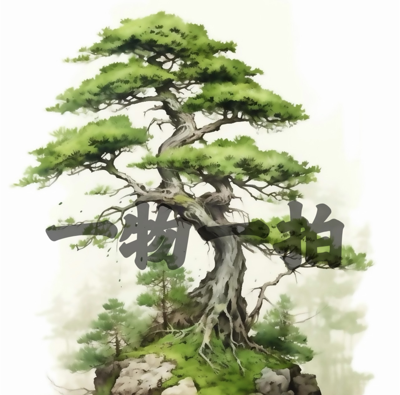 【柏盛园盆景2】一物一拍老桩附石济州真柏柏树室内外精品盆景