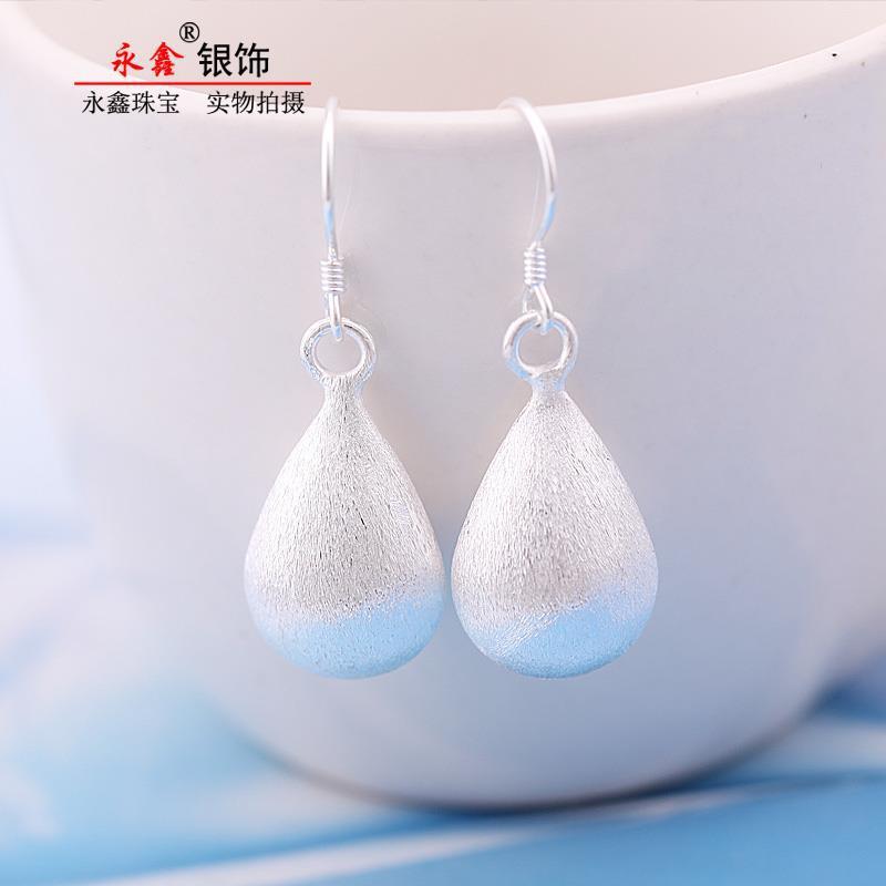 足银耳饰 999纯银耳坠女短款水滴耳饰银耳挂高级感小众设计气质潮