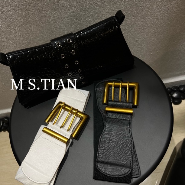 新款  MS.TIAN  百搭经典款大金扣腰带