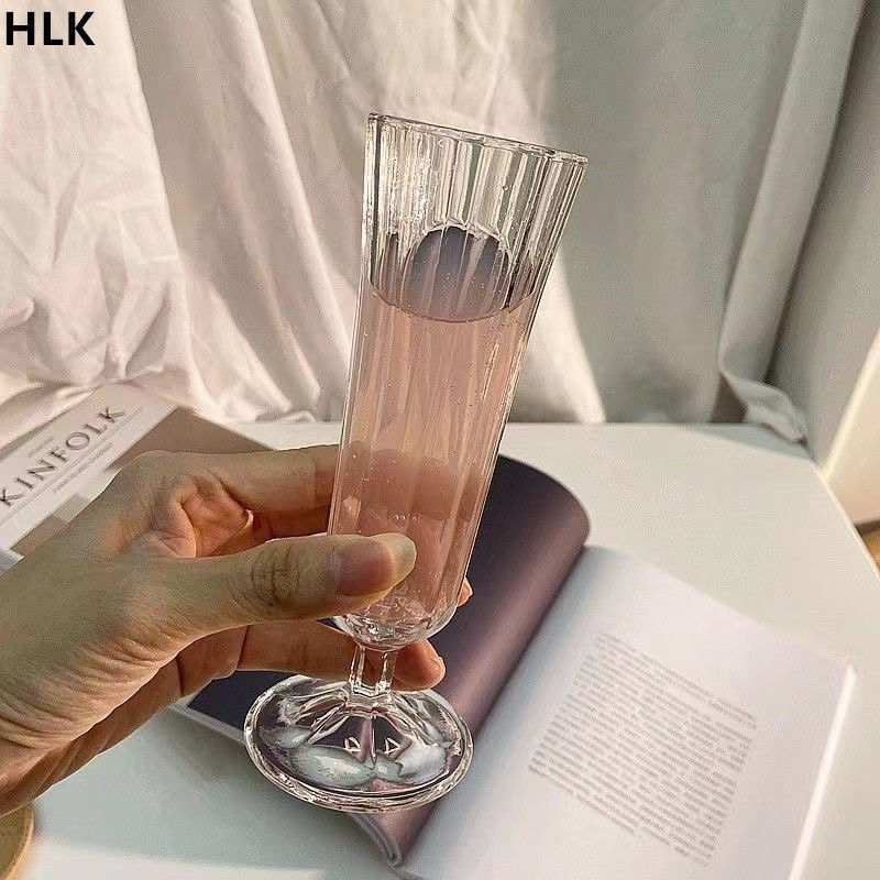 法式ins风复古高脚玻璃喇叭香槟杯果酒杯果汁杯咖啡杯高颜值好看