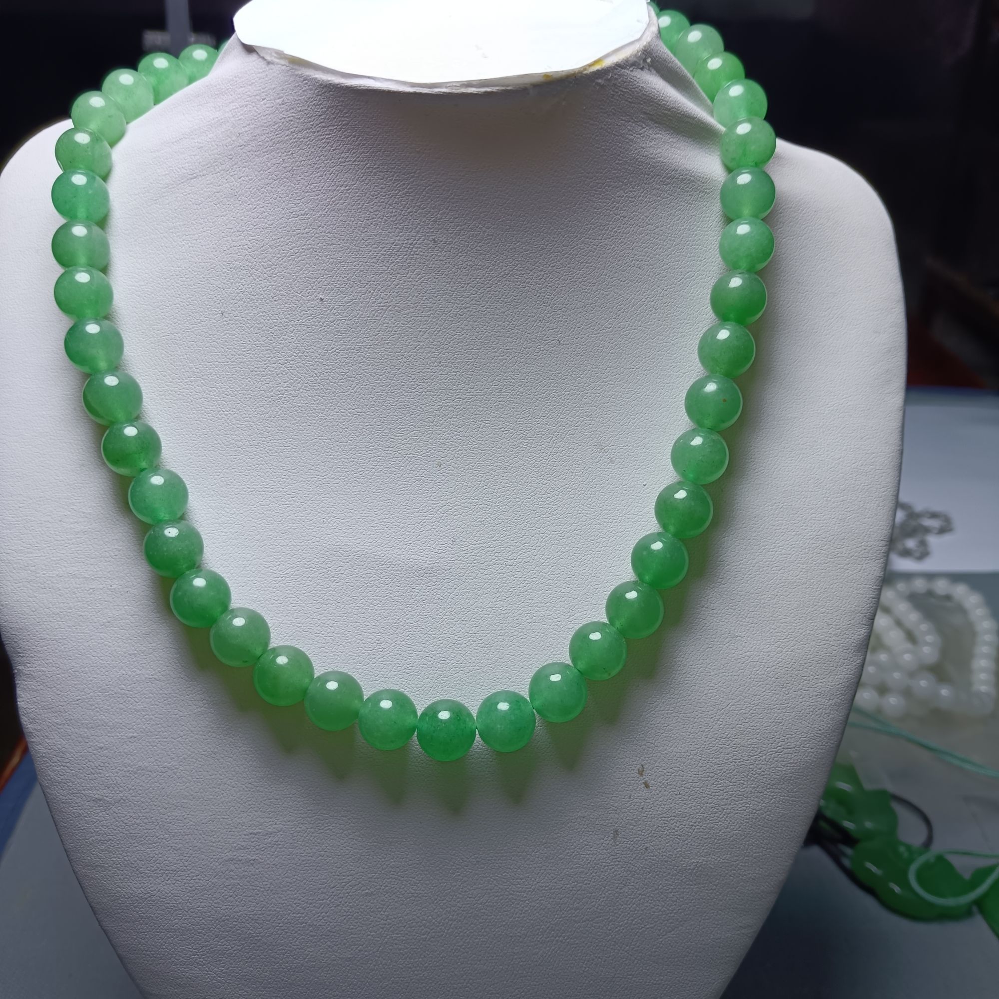 精品时尚新疆菠菜绿女款绿色妈妈链轻奢满色冰绿