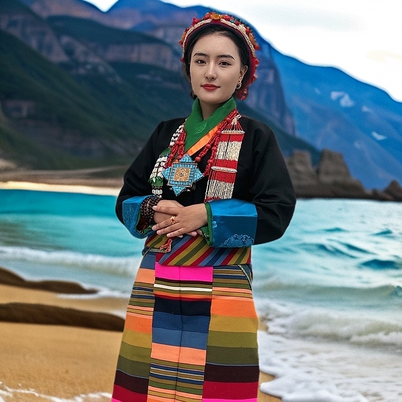 吾拉雅女士库鲁藏装旗袍五件套