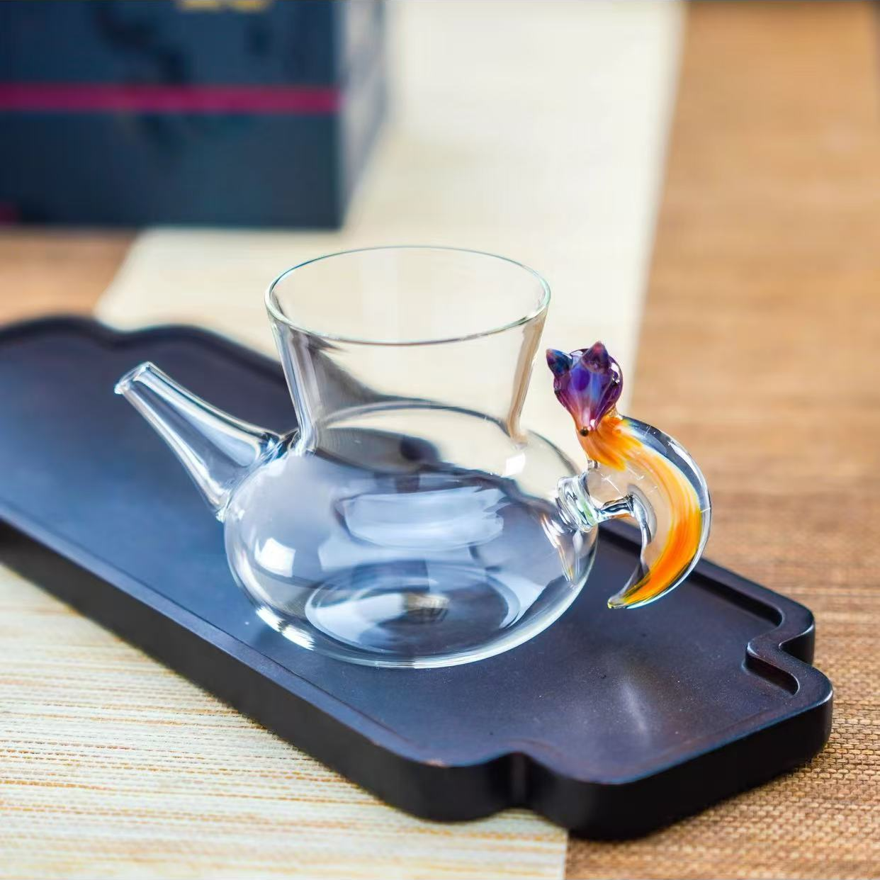 当代 晶焱青丘小狐狸 玻璃茶具  高硼硅耐热玻璃 建议：容量160ml