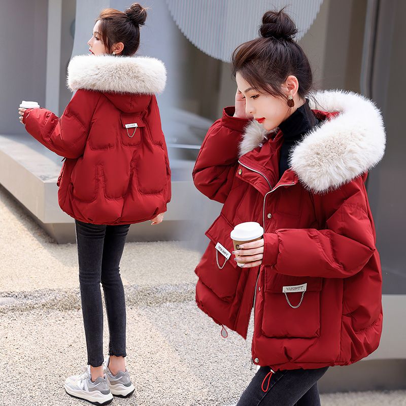 艾莱依小个子羽绒服服女2023年冬季新款加厚保暖棉袄棉衣短款外套
