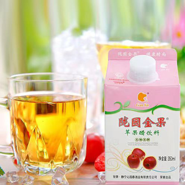 甘肃静宁县静宁苹果苹果醋风味饮料350ml*12罐