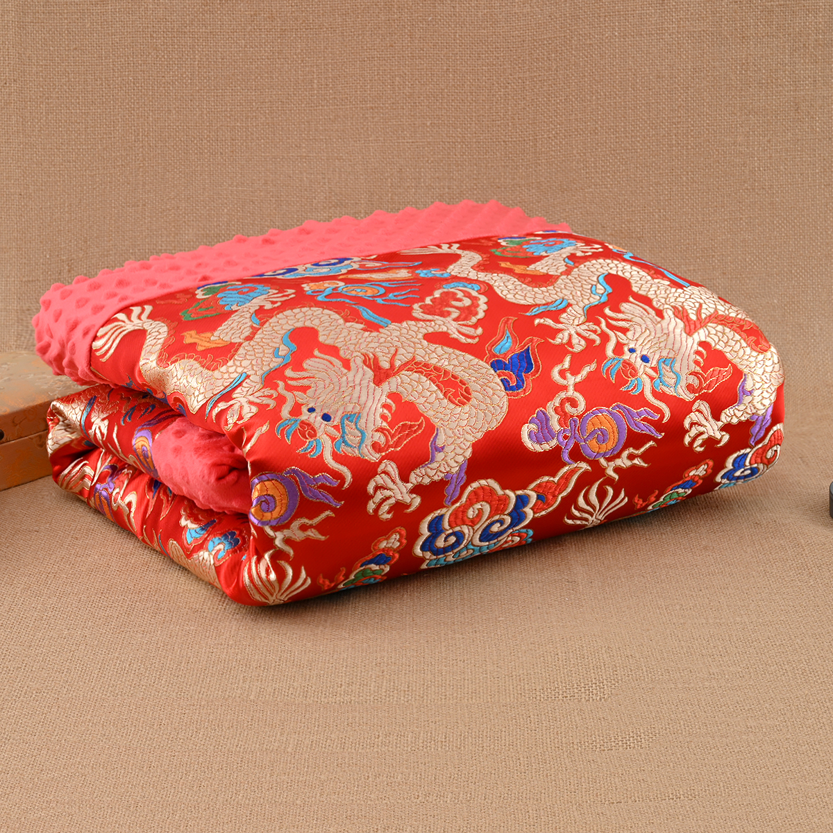 新生儿抱被秋冬宝宝冬季保暖中式满月包被初生儿襁褓婴儿抱毯礼物