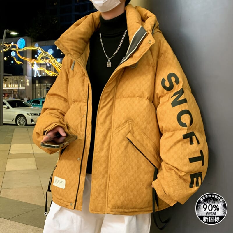 波司登冬季新款连帽羽绒服男休闲保暖夹克外套 加厚韩版白鸭绒