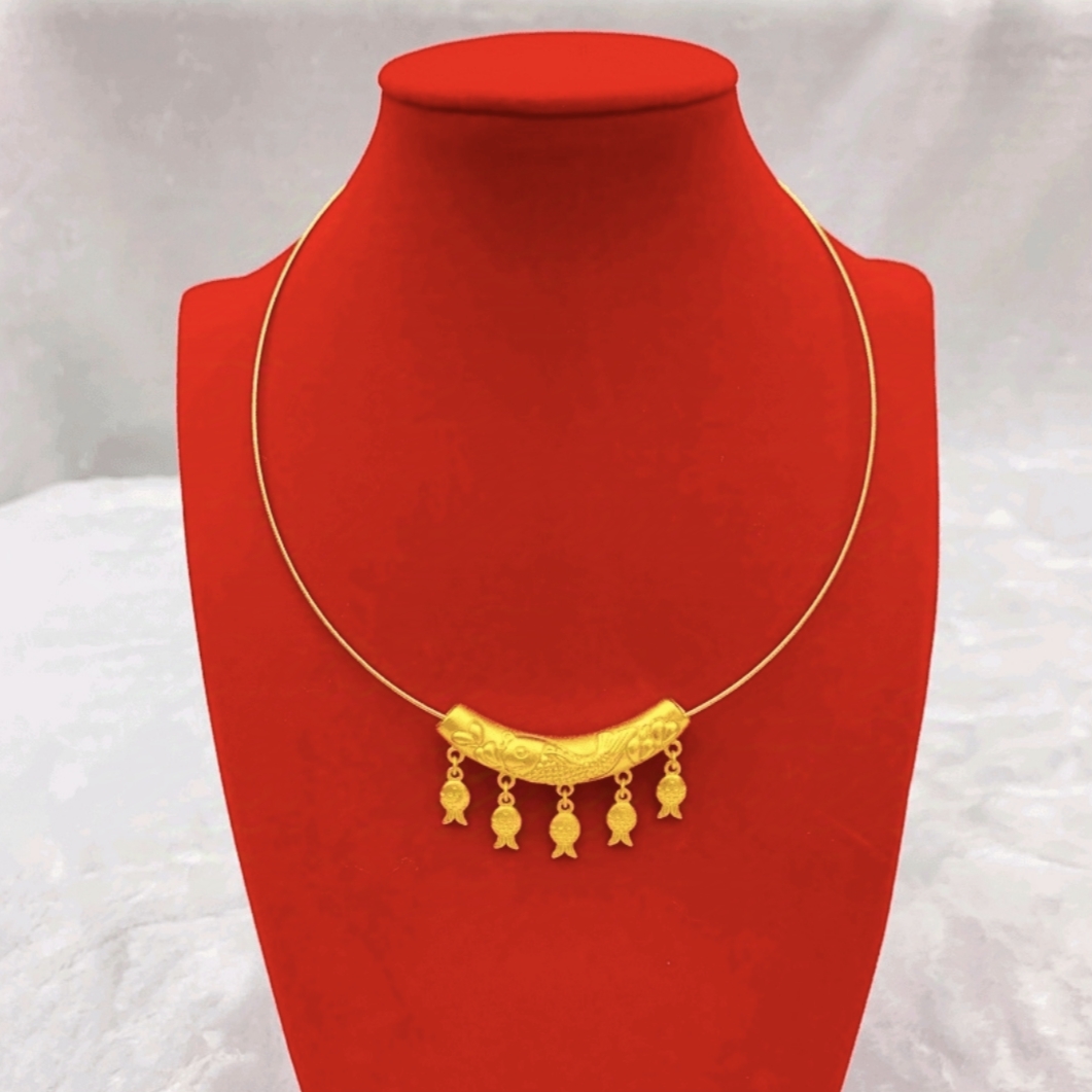 铜合金项链 项圈小鱼3020