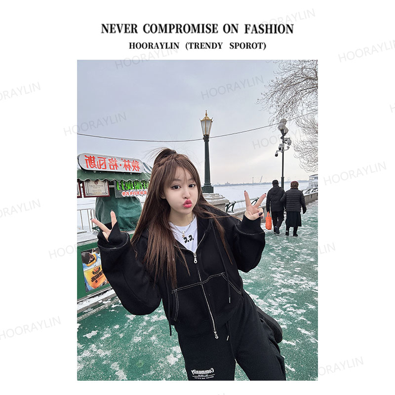 【HoorayLin】 “逗号”连帽卫衣背后全印花#DL264