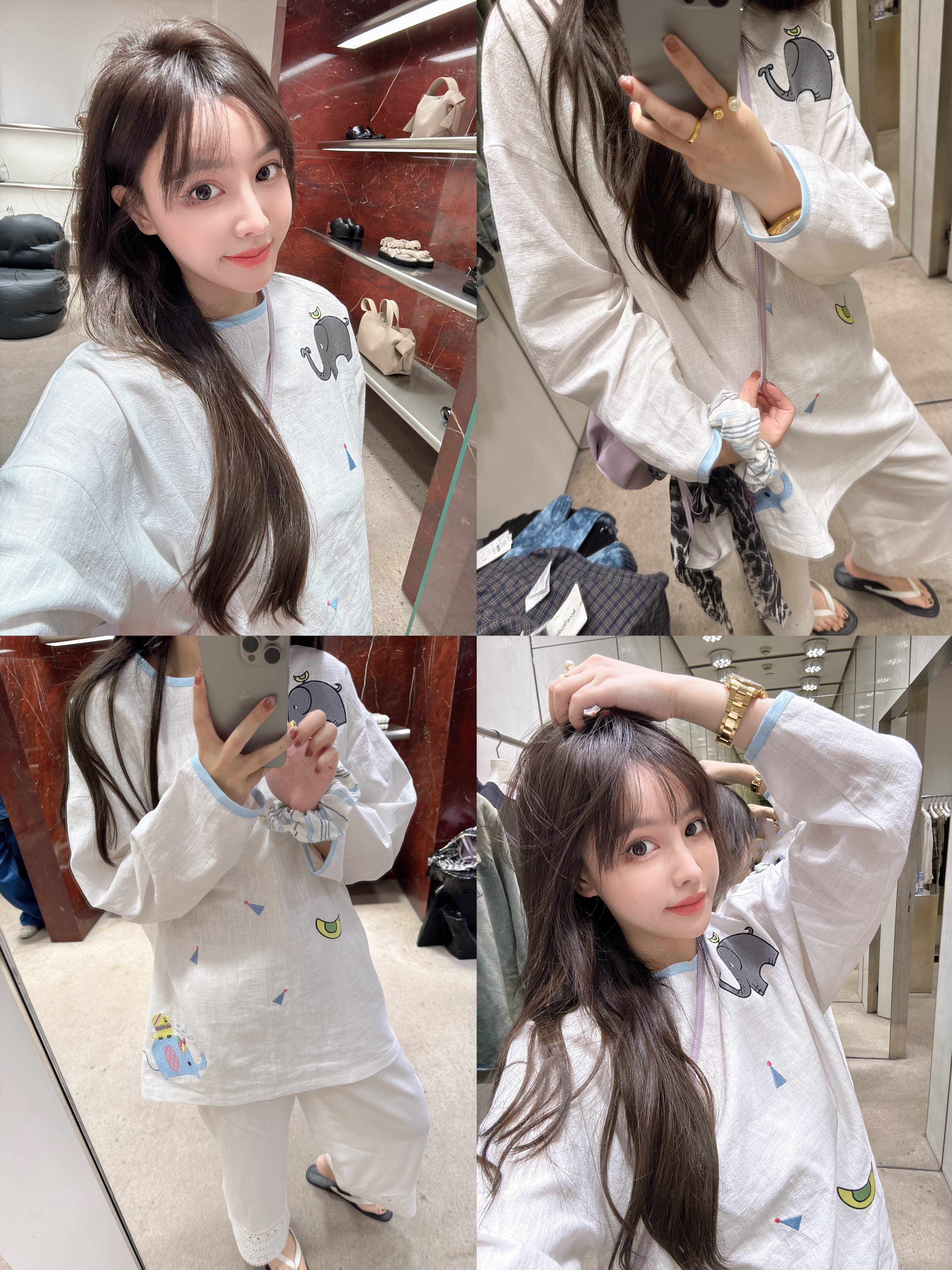 【HoorayLin】“飞象限定”原创亚麻撞色高级刺绣上衣#LY0602#KK104