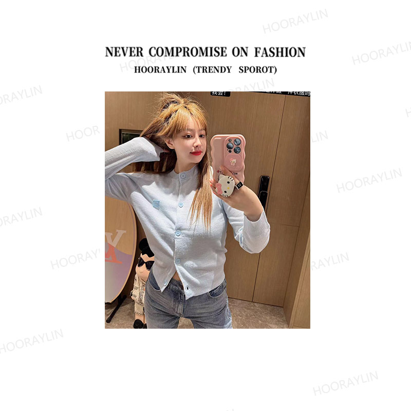 【HoorayLin】经典刺绣蓝色开衫#HF-230811