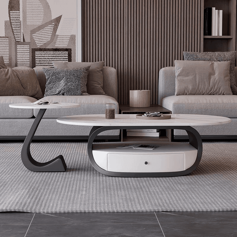 精选轻奢家用岩板客厅带抽屉茶几小户型边几泡茶桌茶台烤漆艺术茶