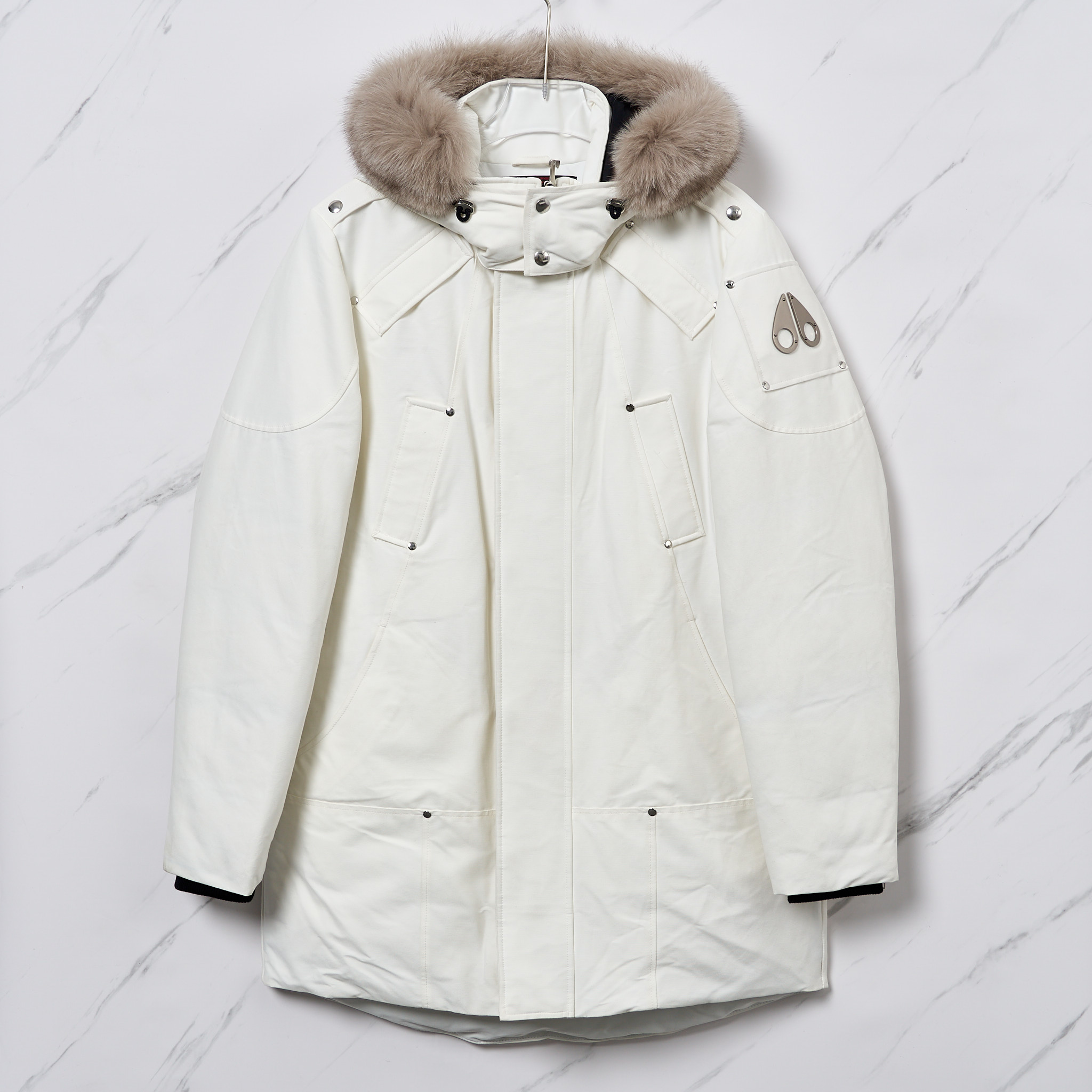 全新未使用/Moose Knuckles剪刀男士狐狸毛领羽绒服/MUBU00954