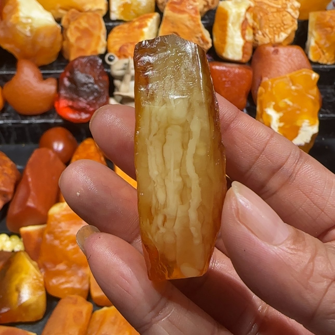 【闪购商品】定制琥珀未镶嵌黑***灰