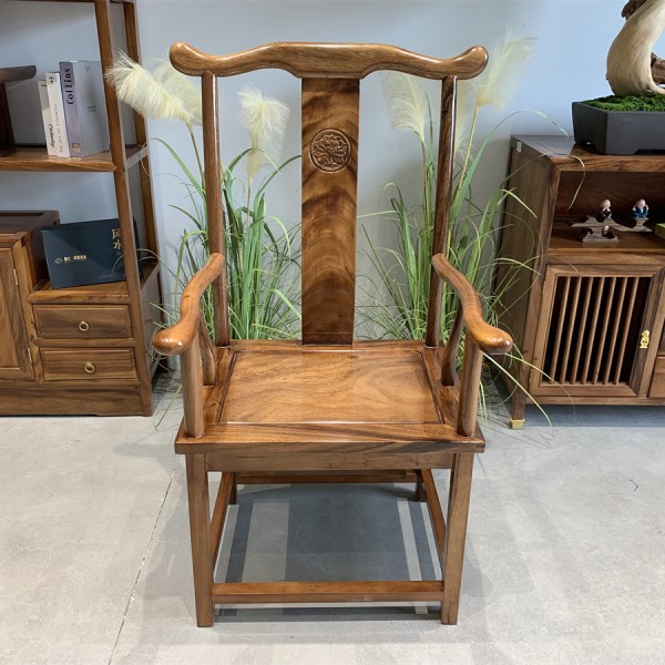 南美胡桃木官帽椅主人椅实木椅子中式主任茶桌主椅太师椅高靠背