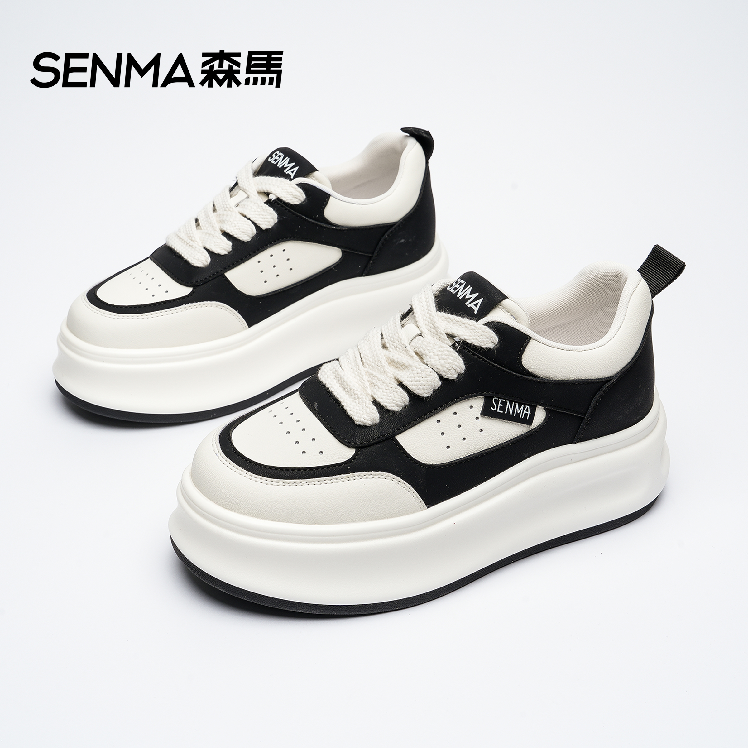 SENMA/森马女鞋运动鞋小白板鞋时尚百搭休闲鞋厚底女鞋运动鞋