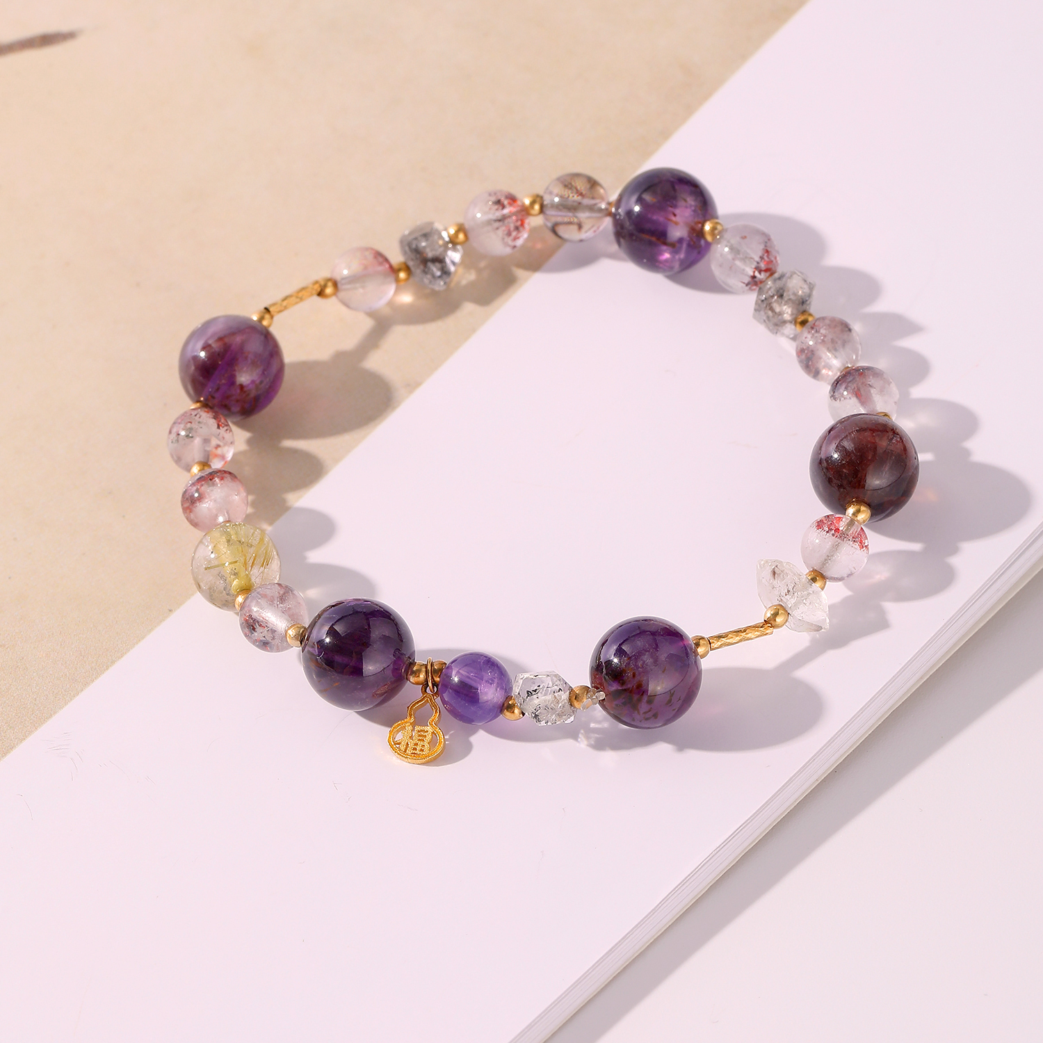 一了个卜【繁星极光】18k金极光超七手串打基础